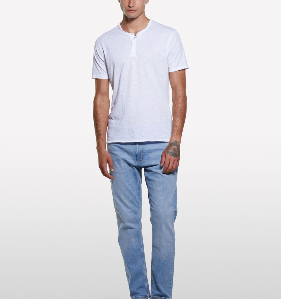 T-shirt Henley blanc - t-shirts à manches courtes pour homme - Blanc | Sisley image number 1